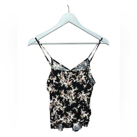 🟣Old Navy Black Floral Button Down Spaghetti Strap Tank – XS - Picture 2 of 4